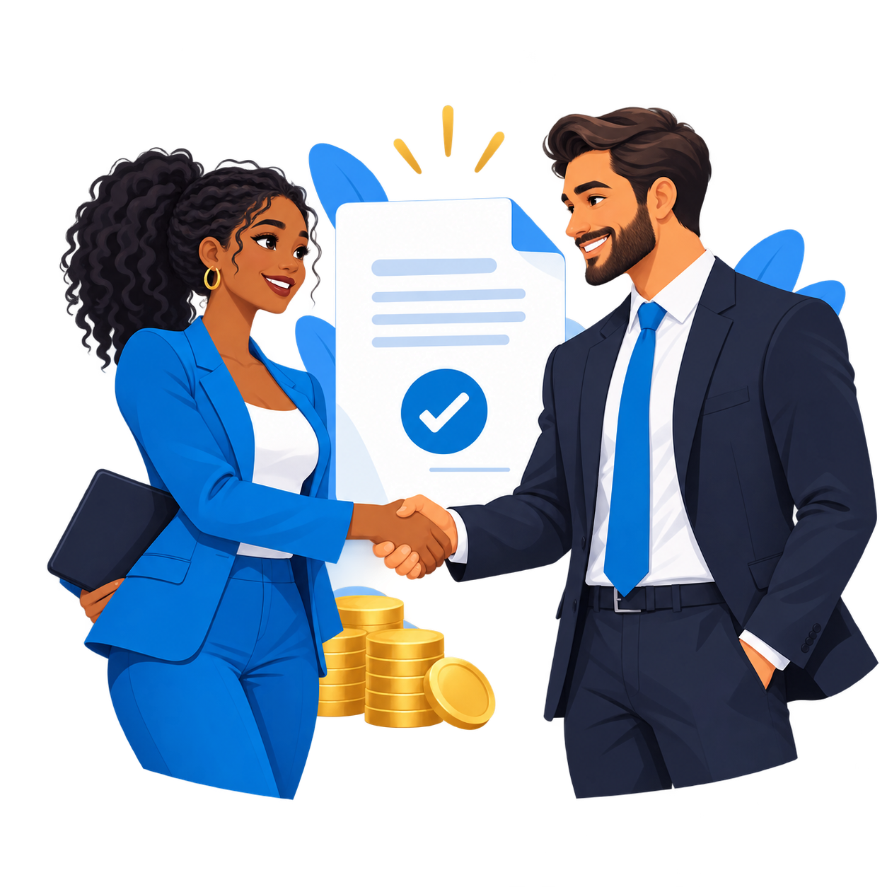 Deux professionnels conviennent des conditions de leur collaboration